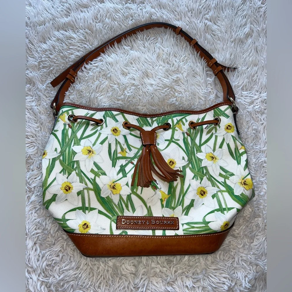 Dooney & Bourke Floral Green and Brown purse - Picture 2 of 7